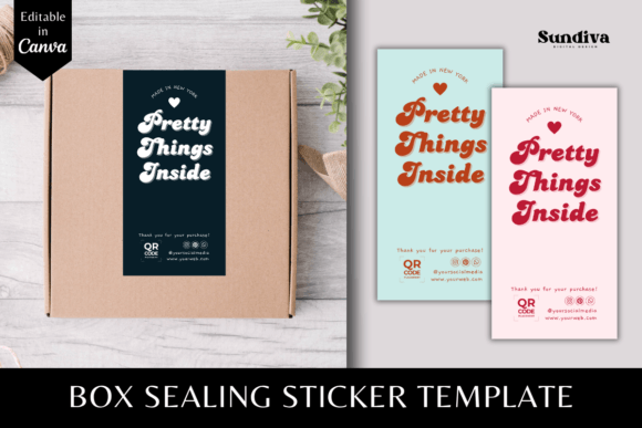 Review: Editable Box Sealing Stickers Template 8